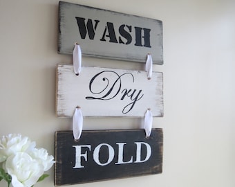 Rustic Wood Sign, Laundry Room Sign, Wood Laundry Sign, Rustic Laundry Sign, Black, White, Grey
