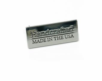 Handcrafted, Made in the USA Metal Bag Tag by Emmaline Bags, Nickel Bag Tag