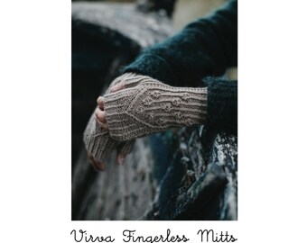 Virva Fingerless Mitts - PDF Knitting Pattern