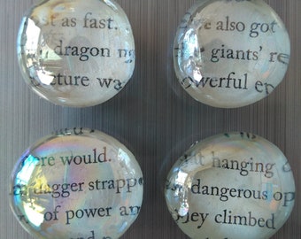 Book Text Fridge Magnet (Set of 4)