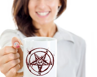 Satanic Blood Pentagram Coffee Mug | Hail Satan