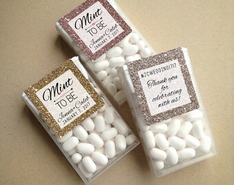 Wraparound Glitter & Sparkle Mint to Be Tic Tac Favor LABELS • Tic Tac Labels • Mint To Be • Mint to Be Favor Labels • Mints • Favors