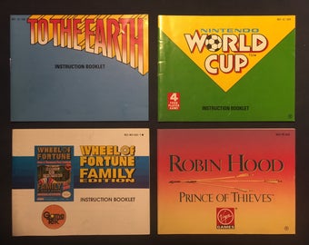 1990's Nintendo NES Video Game Manuals Instruction Booklets