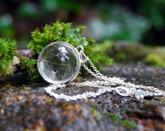 Dandelion Wishes Necklace | Glass Terrarium Necklace | Dandelion Wish Pendant | Whimsical Necklace