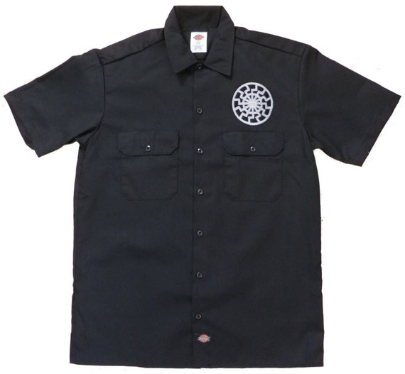 Black Sun sonnenrad schwarze sonne embroidered work shirt