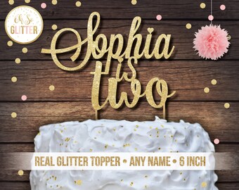 Name cake topper, custom cake topper, large cake topper, personalised cake topper, gold glitter cake topper, second cake topper,name cake