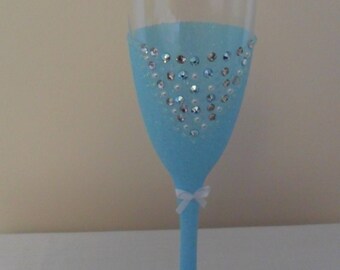 Glitter and diamamte Champagne Flutes