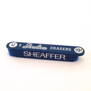 Vintage Sheaffer Fineline Erasers - W.A. Sheaffer Pen Co. - Vintage Advertising - Vintage Container - Blue Erasers