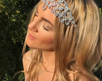 Silver Diamond Crystal Hair Head Band
