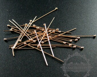 10pcs 24gauge 0.5x25.4mm rose gold filled high quality color not tarnished ball headpin DIY beading jewelry supplies findings 1513001