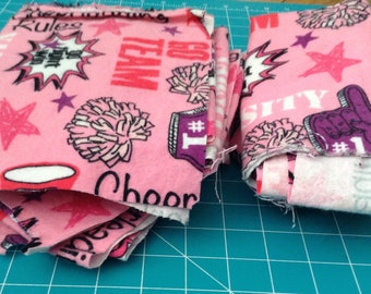Cheerleading Flannel Fabric Scrap Bag