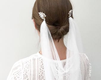 Wedding veil, drape veil, bridal comb, detachable veil, vintage style veil, bridal veil, cathedral veil, fingertip, elbow, soft tulle