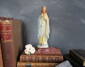 Madonna statue.Vintage madonna statue.Virgin Mary Statue.Catholic statue.French religious figure.Catholic gift.Christian statue.Catholic art