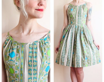 1950s Dress // Bold Gems Dress // vintage 50s dress