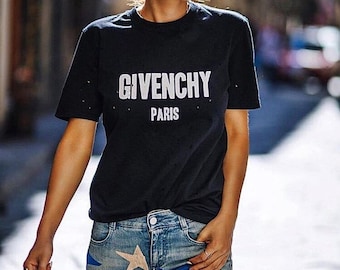 Givenchy Paris Sign T-Shirt Mens Women's White Black Exclusive Tee Quality Cotton Trend Fashion Designer Inspired Summer LV Unisex Paris