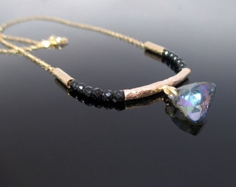 Black and gold necklace, Black necklace, Black gold necklace, Gold necklace, Black onyx gold necklace, Black onyx necklace, Onyx necklace