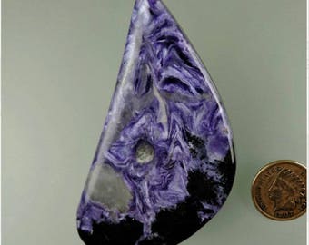 Chatoyant Charoite Cabochon, Purple Charoite Cab, Chatoyant Charoite Cab, Chatoyant Purple Cab, Jewelry Supplies, Gift, C1801, 49erMinerals