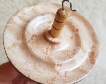 Birdseye maple top whorl drop spindle