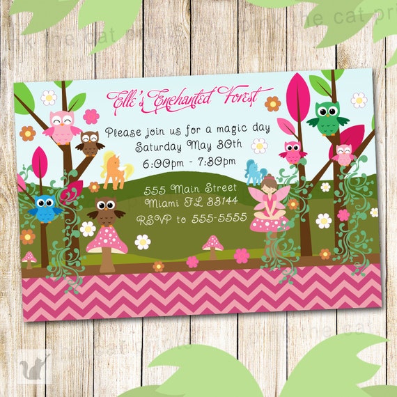 Enchanted Forest Birthday Party Invitations 2
