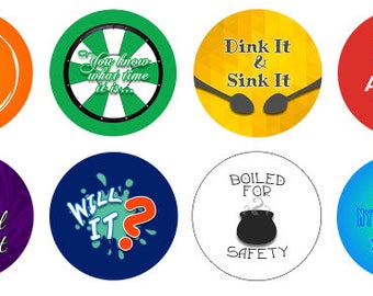 Set of 8 GMM Good Mythical Morning Rhett and Link Buttons / Pins