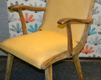Vintage Cockktail Chair 60s yellow rockabilly