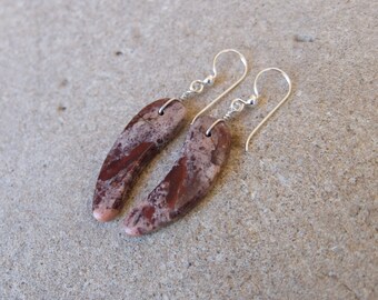 Jasper earrings - red natural stone jewelry - unique stone earrings handmade in Australia ooak