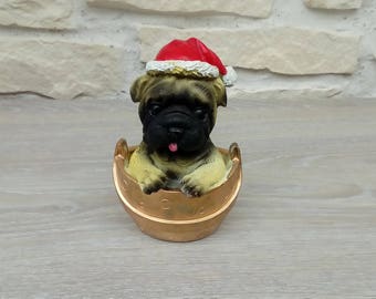 Dog bouldogue Santa Claus Christmas Decoration