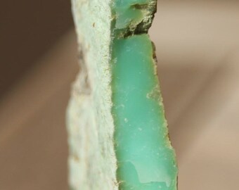 Green chrysoprase slice