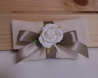 Set of 20 ecru hues and dotted ecru-Sachet wedding favors