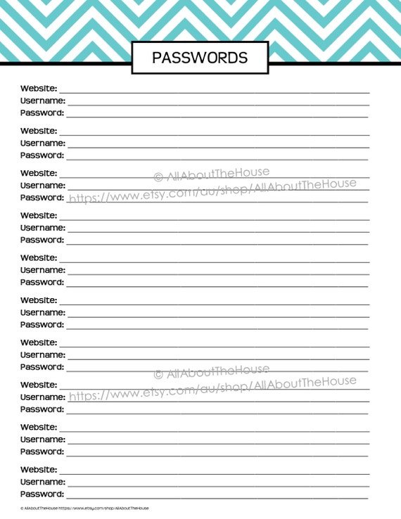 Modest image within password log printable Rare image regarding password log printable