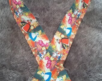 84 - Ribbon alice in Alice in Wonderland - grosgrain - 25 mm sold by 50 CM - in wonderland ribbon