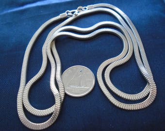 Snake Flat Chain 3mm and 28.25” Sterling Silver Necklace