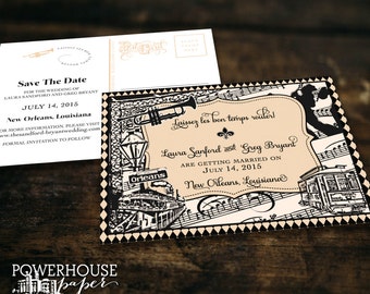 New Orleans Landmark Post Card Save the Date