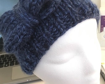Handknit Bow Headband- Multiple Colors and Sizes Available