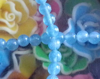 20 aqua blue sponge quartz with 4mm hole 1 mm