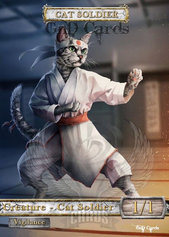 3x Cat Soldier 4 Custom Tokens MTG Born of Godsfor