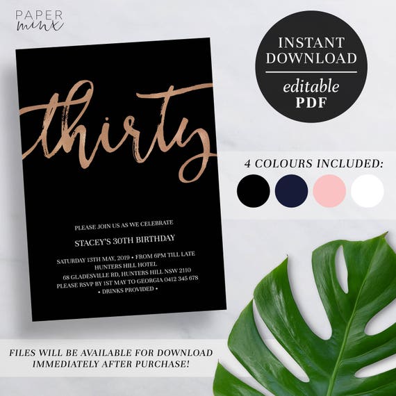 30 birthday invite