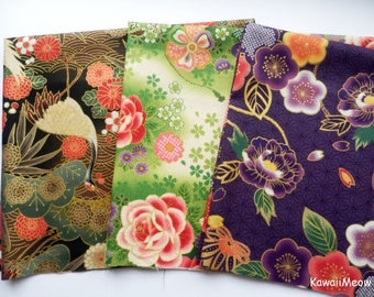 Japanese Fabric - Kimono 3 Fat Quarter Bundle Set - F307