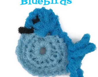 Bluebird Dish Scrubbie, 2 Through 6 Bird Crochet Kitchen Scrubbie, Dish Scrubber, Pot Scrubber, Handmade Crochet Scrubbie, Gift for Her