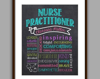 Nurse Practitioner Gift, NP Graduate Gift, ARNP Gift, Thank you Nurse, Thank you Nurse, Chalkboard Style Print