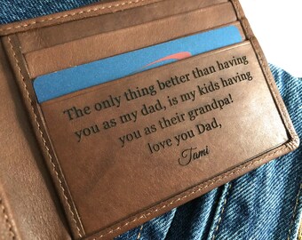 Fathers day gift for grandfather, gift for grandpa, Father's day gift for grandad wallet, personalized grandfather gift •Toffee 7751 >