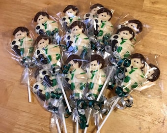 Soccer Player Chocolate Lollipops