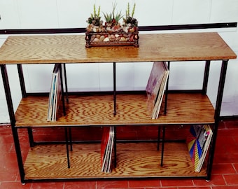 vinyl record storage furniture. entertaiment center // stereo console record cabinet vinyl storage / furniture a