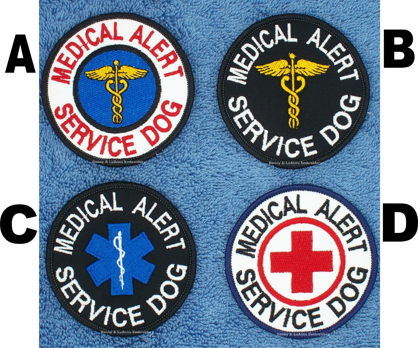 1 Medical Alert Service Dog Patch 3 inch round 4 options to