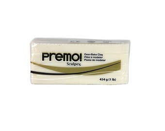 PREMO SCULPEY White Translucent Polymer Clay Oven Bake Professional Quality