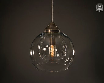Pendant Light Fixture | Edison Bulb | Aged Brass | Pendant | Kitchen Light | Pendant Light | Edison Light Bulb | Double Globe Shade