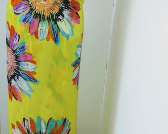 Sarong Sale! Bright yellow / multi floral sarong
