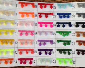 5 Yards Pompom Trims/1" Ball fringe/Nursery/pillow pompom/blanket trims pompom/Baby Pom Poms/pompom