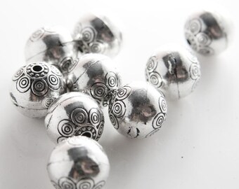 4pcs Oxidized Silver Tone Base Metal Spacers-Round 18mm (12969Y-B-311)