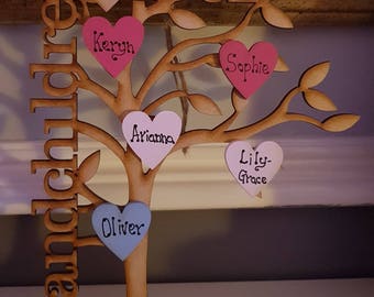 Family tree - grandchildren - grandparent gift - personalised- mothers day-personalized gift